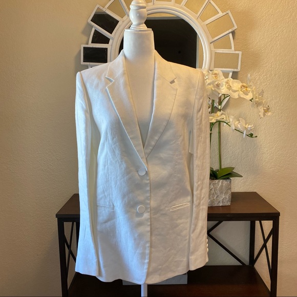 Helmut Lang Off-White Hemp and Cotton-blend Blazer - Picture 6 of 16